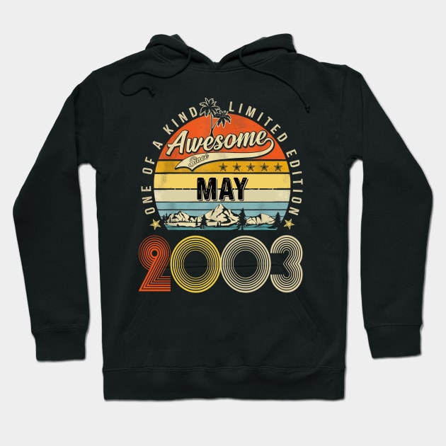 Awesome Since May 2003 Vintage 20th Birthday Hoodie by Vintage White Rose Bouquets